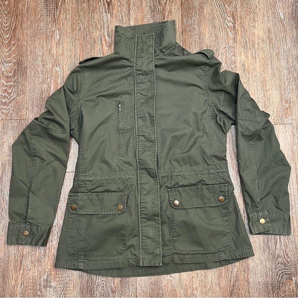 Love Tree Military Utility Jacket - Olive Green - Large